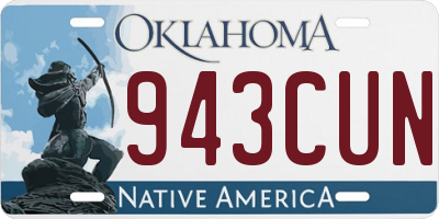 OK license plate 943CUN