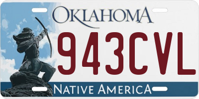 OK license plate 943CVL