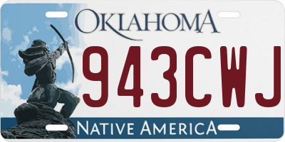 OK license plate 943CWJ