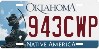 OK license plate 943CWP