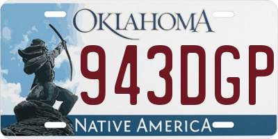 OK license plate 943DGP