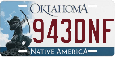 OK license plate 943DNF