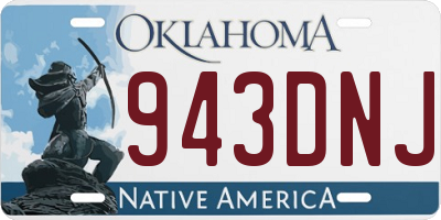 OK license plate 943DNJ