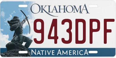 OK license plate 943DPF
