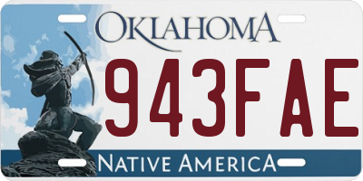OK license plate 943FAE