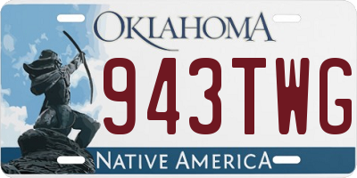 OK license plate 943TWG