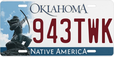 OK license plate 943TWK