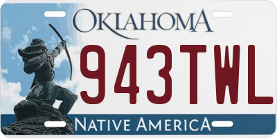 OK license plate 943TWL