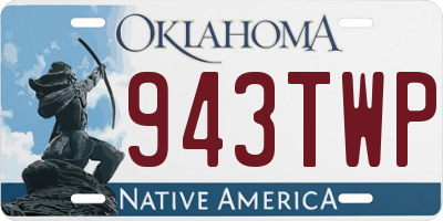 OK license plate 943TWP