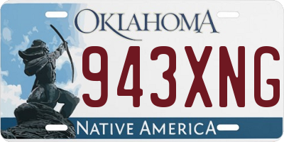 OK license plate 943XNG