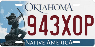 OK license plate 943XOP
