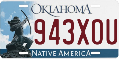 OK license plate 943XOU
