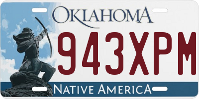 OK license plate 943XPM