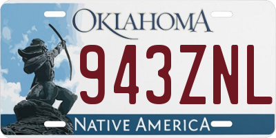 OK license plate 943ZNL