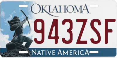 OK license plate 943ZSF