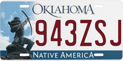 OK license plate 943ZSJ