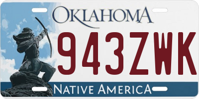 OK license plate 943ZWK