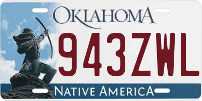 OK license plate 943ZWL