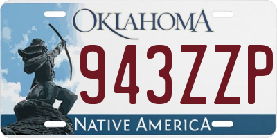 OK license plate 943ZZP