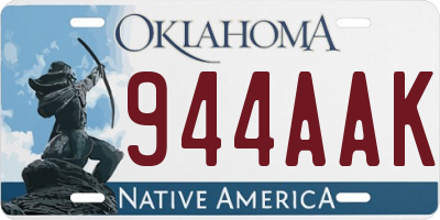 OK license plate 944AAK