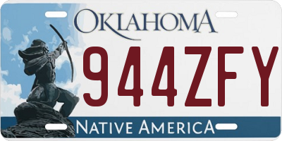 OK license plate 944ZFY