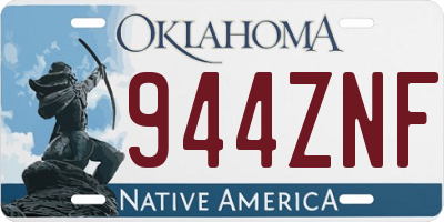 OK license plate 944ZNF