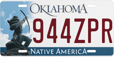 OK license plate 944ZPR