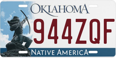 OK license plate 944ZQF