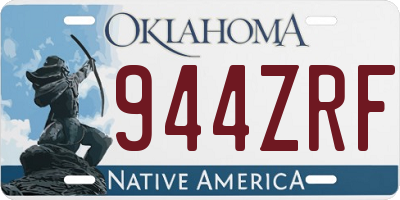 OK license plate 944ZRF