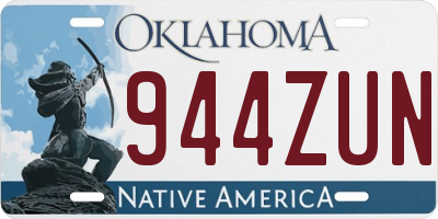 OK license plate 944ZUN