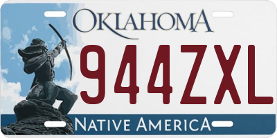 OK license plate 944ZXL