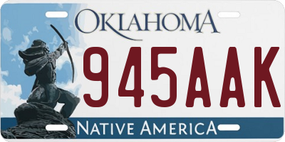 OK license plate 945AAK