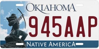 OK license plate 945AAP