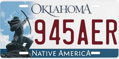OK license plate 945AER
