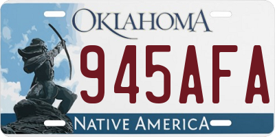 OK license plate 945AFA