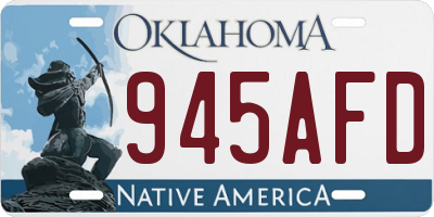 OK license plate 945AFD