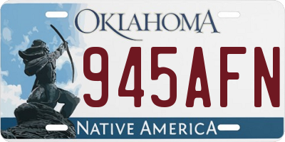 OK license plate 945AFN