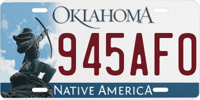 OK license plate 945AFO