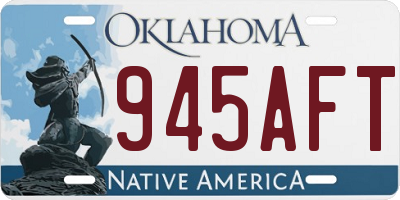 OK license plate 945AFT