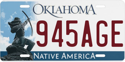 OK license plate 945AGE