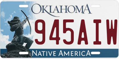 OK license plate 945AIW