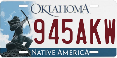 OK license plate 945AKW