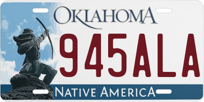 OK license plate 945ALA