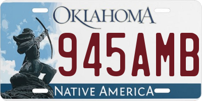 OK license plate 945AMB