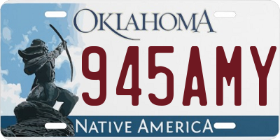 OK license plate 945AMY