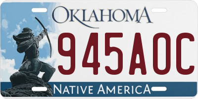 OK license plate 945AOC