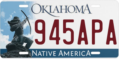 OK license plate 945APA