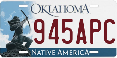 OK license plate 945APC