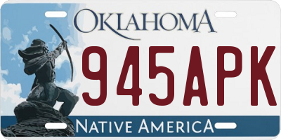 OK license plate 945APK