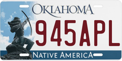 OK license plate 945APL